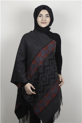 Geniş Omuz Şalı 5220-105 Füme