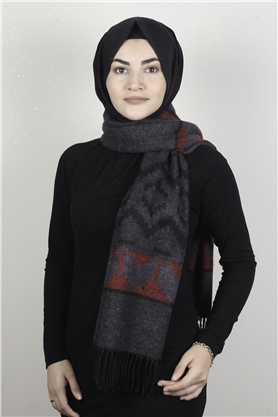 Geniş Omuz Şalı 5220-105 Füme