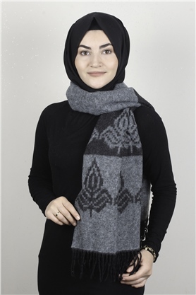 Geniş Omuz Şalı 5220-106 Buz Mavisi