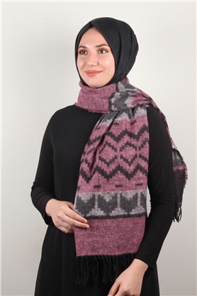 Geniş Omuz Şalı 5220-112 Pembe