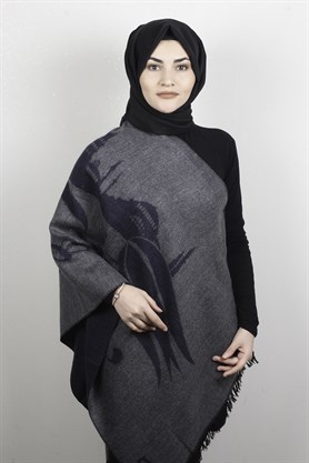 Geniş Omuz Şalı 5220-46 Füme