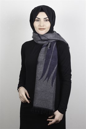 Geniş Omuz Şalı 5220-46 Füme