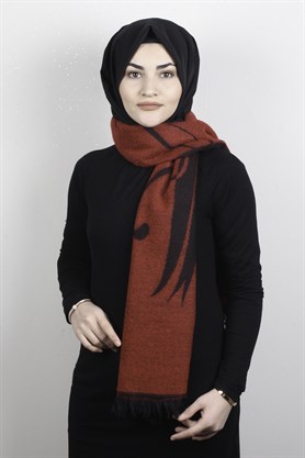 Geniş Omuz Şalı 5220-48 Kırmızı