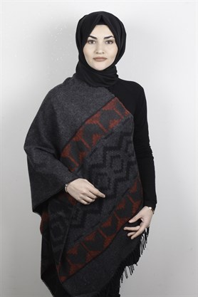 Geniş Omuz Şalı 5220-50 Antrasit
