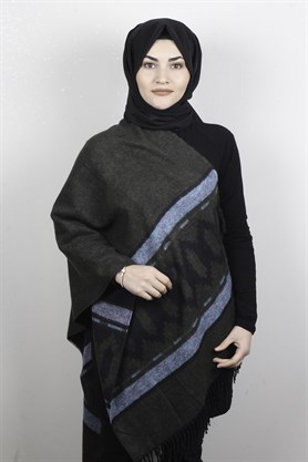 Geniş Omuz Şalı 5220-51 Haki