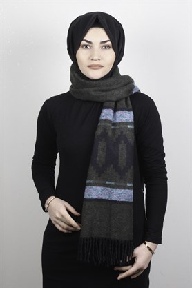 Geniş Omuz Şalı 5220-51 Haki
