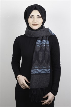 Geniş Omuz Şalı 5220-52 Antrasit
