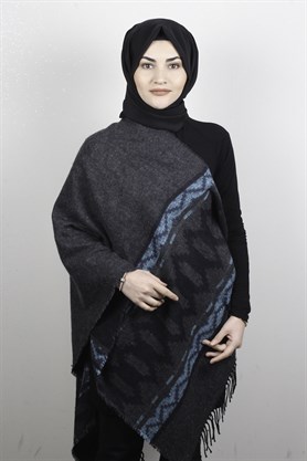 Geniş Omuz Şalı 5220-52 Antrasit
