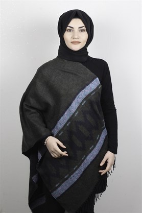 Geniş Omuz Şalı 5220-54 Haki