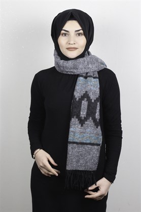 Geniş Omuz Şalı 5220-55 Gri