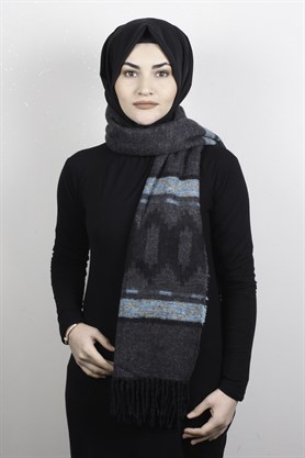 Geniş Omuz Şalı 5220-56 Antrasit