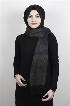 Geniş Omuz Şalı 5220-57 Haki