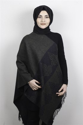 Geniş Omuz Şalı 5220-57 Haki