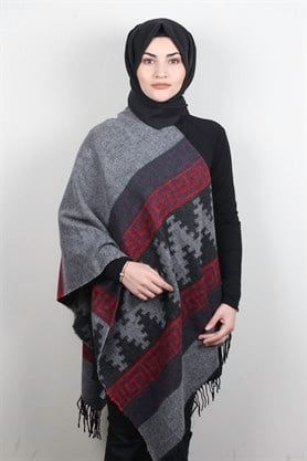Geniş Omuz Şalı 5220-58 Füme 
