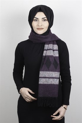 Geniş Omuz Şalı 5220-59 Mor