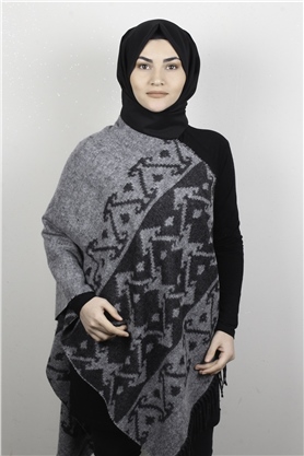 Geniş Omuz Şalı 5220-60 Gri