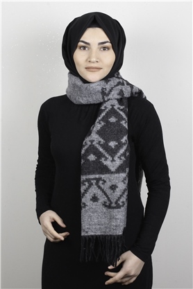 Geniş Omuz Şalı 5220-60 Gri