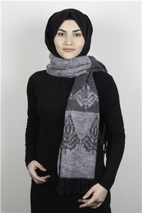 Geniş Omuz Şalı 5220-61 Gri