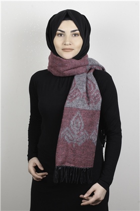 Geniş Omuz Şalı 5220-66 Pembe 