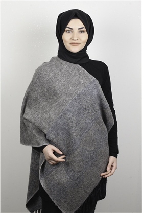 Geniş Omuz Şalı 5220-72 Gri
