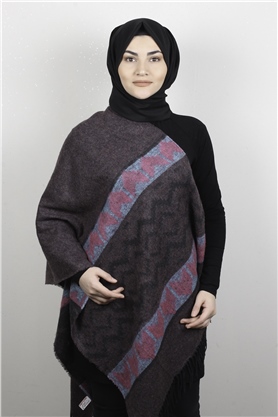 Geniş Omuz Şalı 5220-75 Gül Kurusu