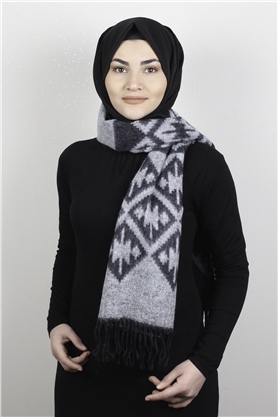 Geniş Omuz Şalı 5220-78 Gri
