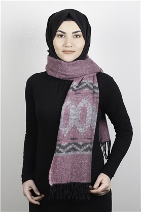 Geniş Omuz Şalı 5220-79 Pembe 