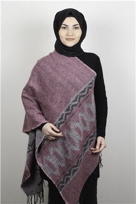 Geniş Omuz Şalı 5220-79 Pembe 
