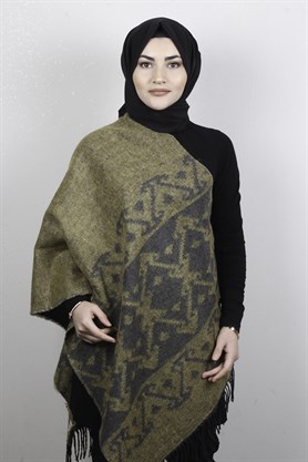 Geniş Omuz Şalı 5220-81 Sarı