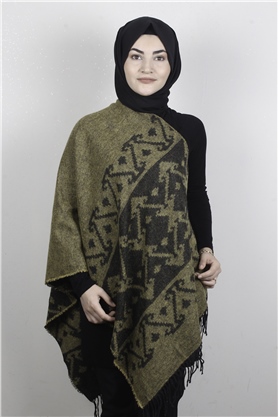 Geniş Omuz Şalı 5220-91 Sarı