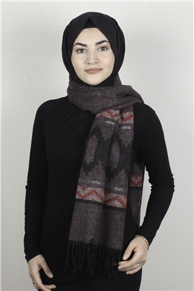 Geniş Omuz Şalı 5220-95 Gül Kurusu