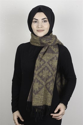Geniş Omuz Şalı 5220-99 Sarı