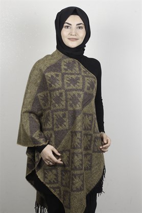 Geniş Omuz Şalı 5220-99 Sarı