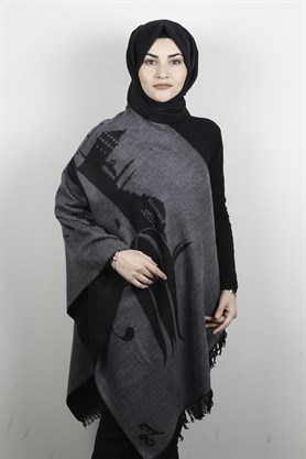 Geniş Omuz Şalı 52220-47 Füme