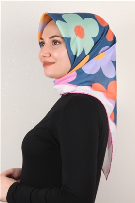 Gloria Eşarp 3086-14 Petrol-Pembe