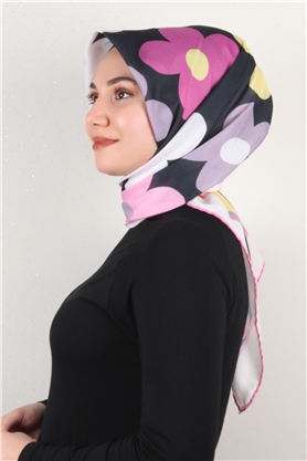 Gloria Eşarp 3086-2 Siyah-Pembe