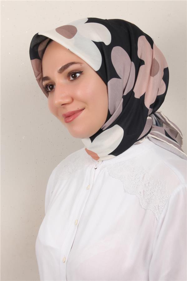 Gloria Eşarp 3086-9 Siyah-Toprak