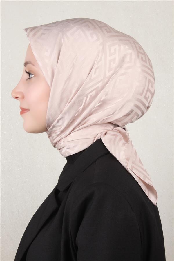 Golden Jakar Eşarp Grift Desen 4118-10 Açık Pudra