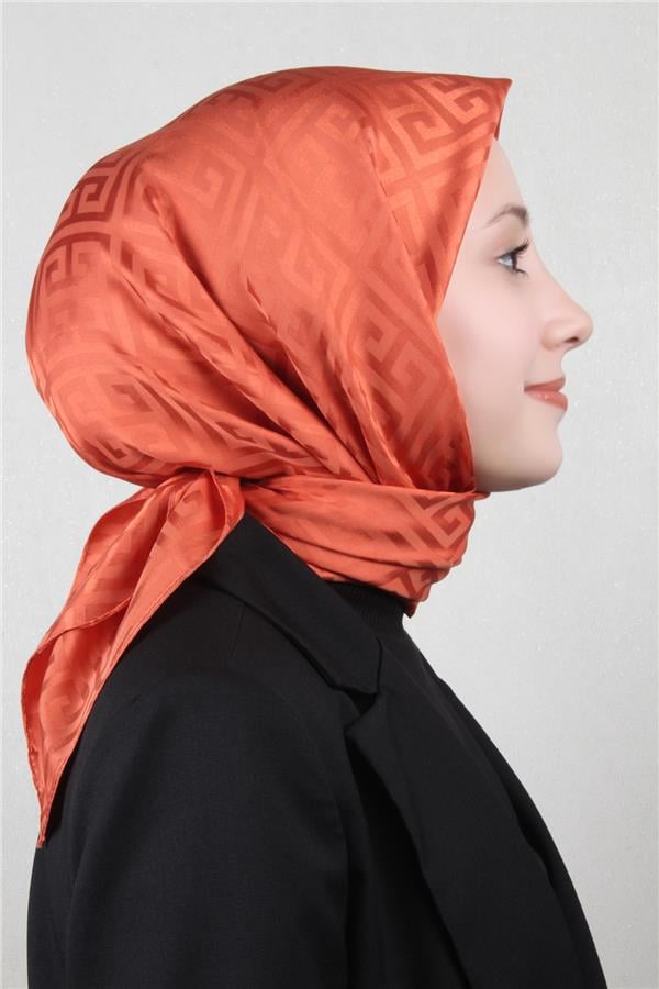 Golden Jakar Eşarp Grift Desen 4118-13 Kiremit