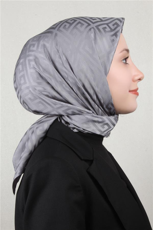 Golden Jakar Eşarp Grift Desen 4118-15 Gri