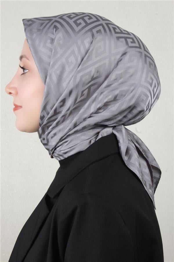 Golden Jakar Eşarp Grift Desen 4118-15 Gri
