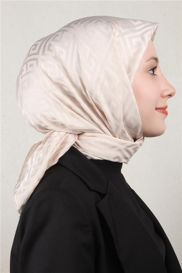 Golden Jakar Eşarp Grift Desen 4118-16 Krem
