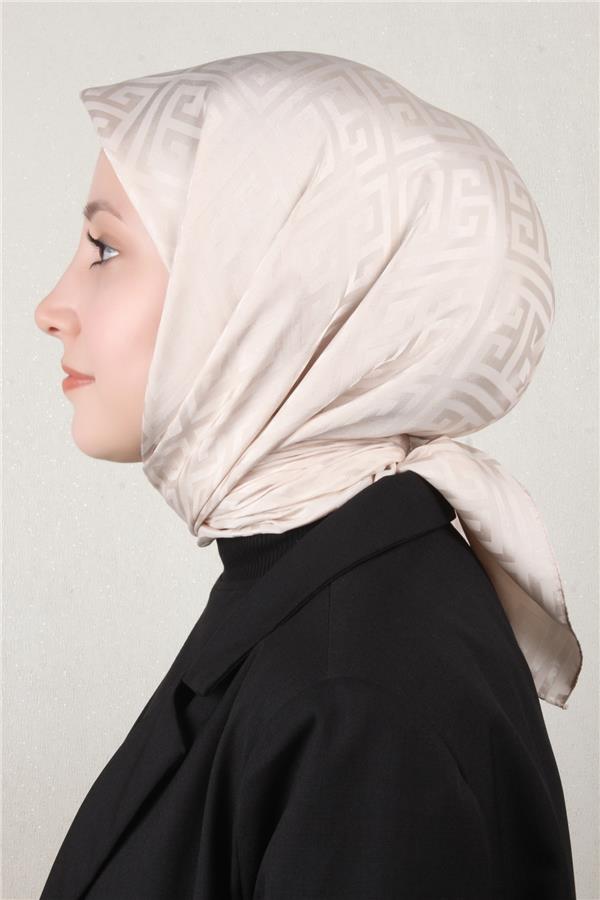 Golden Jakar Eşarp Grift Desen 4118-16 Krem