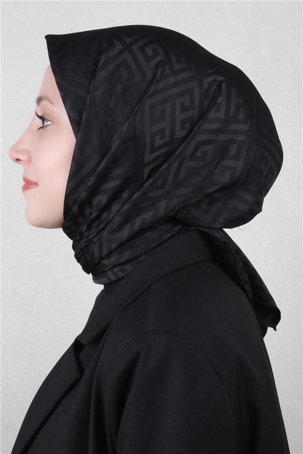 Golden Jakar Eşarp Grift Desen 4118-18 Siyah