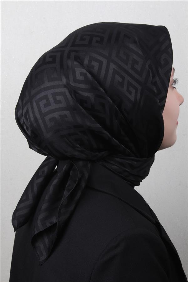 Golden Jakar Eşarp Grift Desen 4118-18 Siyah