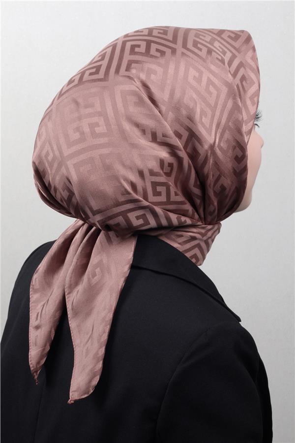 Golden Jakar Eşarp Grift Desen 4118-19  Gül Kurusu