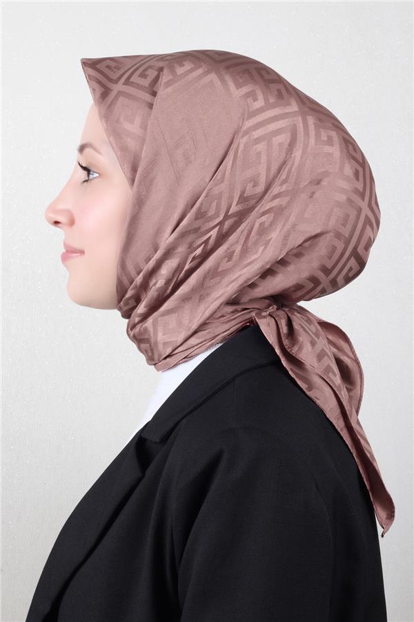 Golden Jakar Eşarp Grift Desen 4118-19  Gül Kurusu