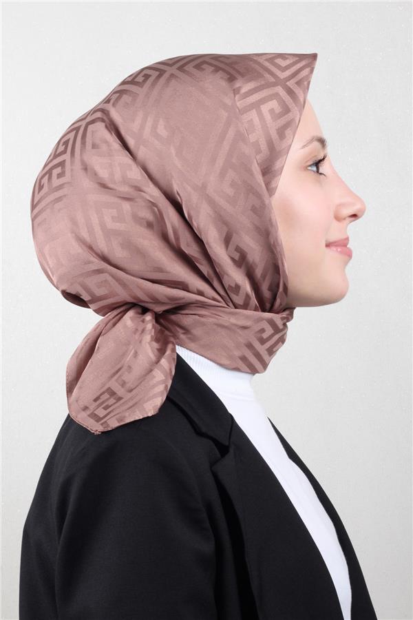 Golden Jakar Eşarp Grift Desen 4118-19  Gül Kurusu