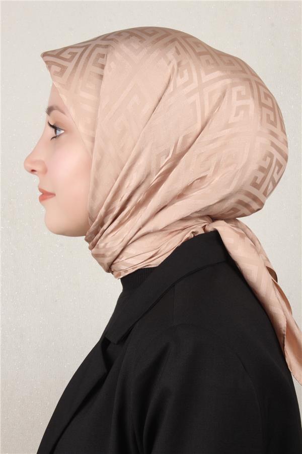 Golden Jakar Eşarp Grift Desen 4118-5 Pudra