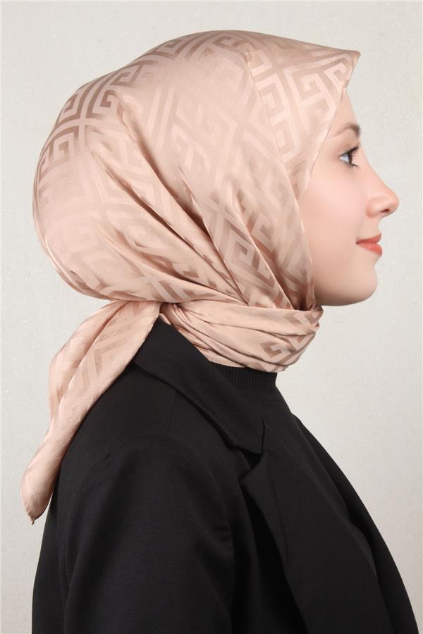 Golden Jakar Eşarp Grift Desen 4118-5 Pudra
